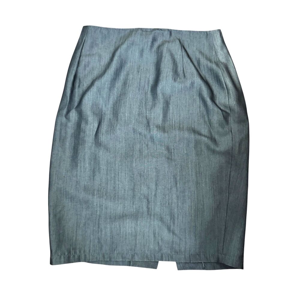 Marie Brunon Paris Vintage Olive Taupe Pencil Skirt Lined EU 42 US 10 12 Chic